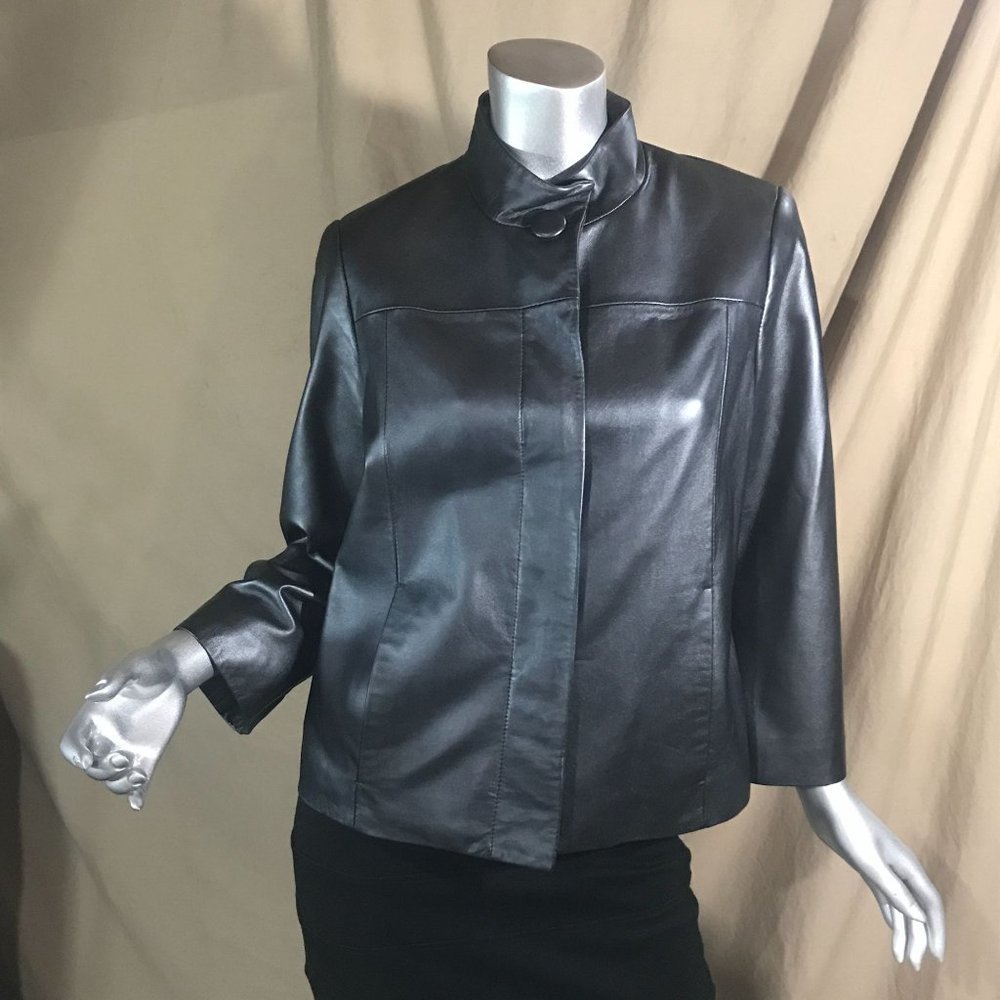 Pendleton Women's Medium Black Leather Jacket Cla… - image 4